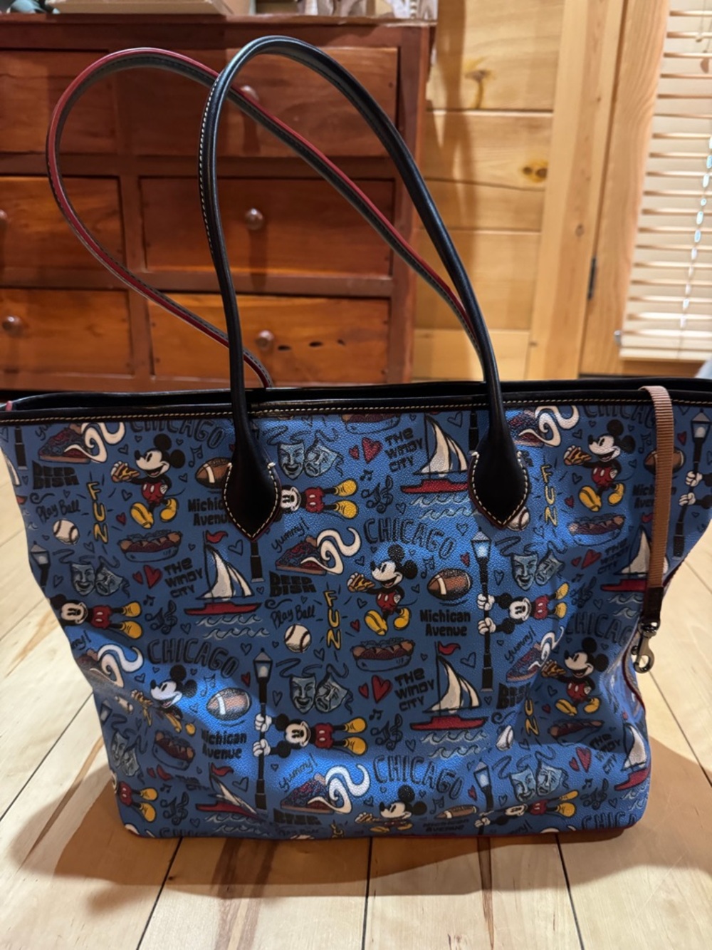 Dooney & Bourke Blue Disney Chicago Print Tote